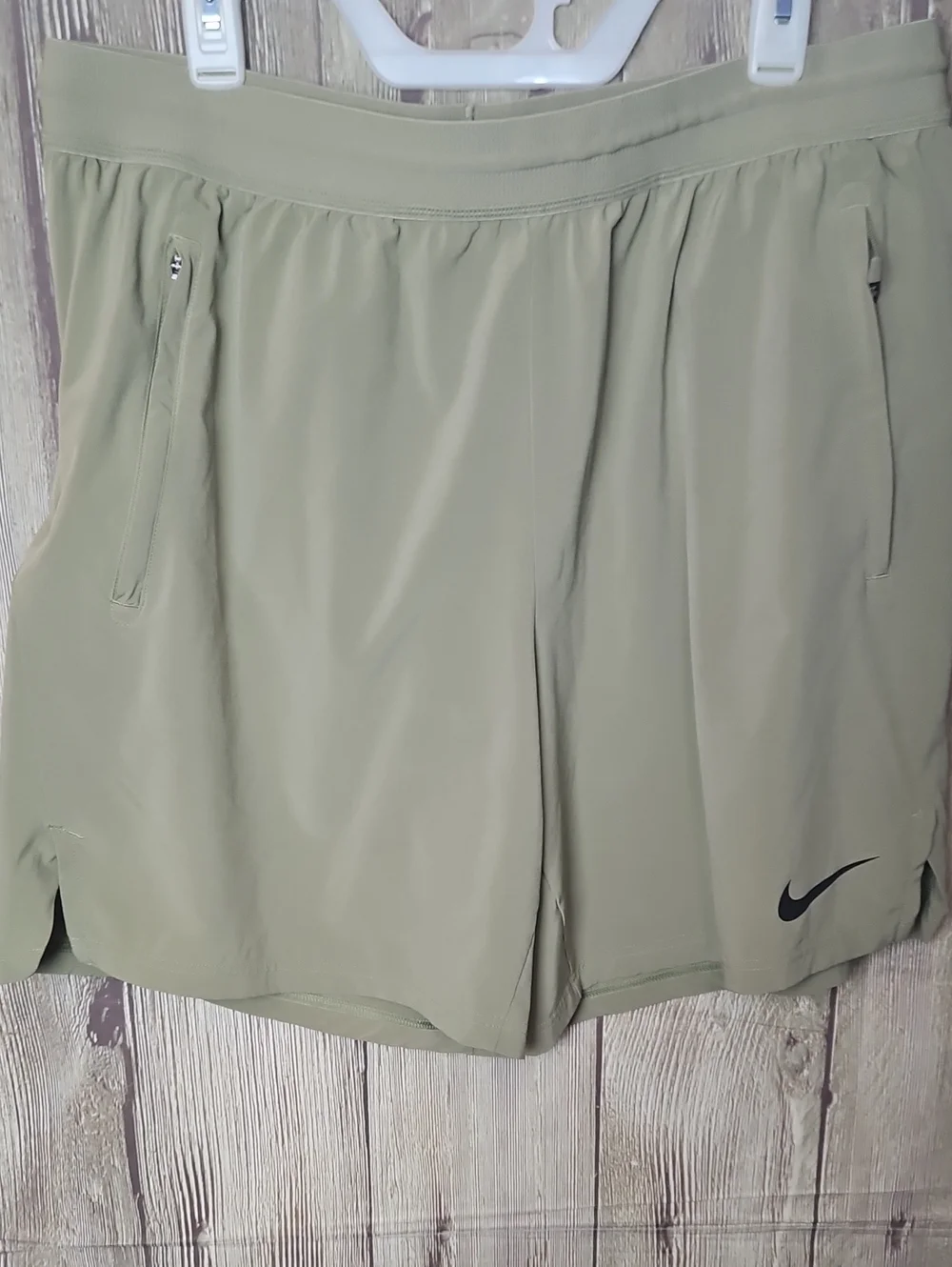 Nike Men's Olive Green Athletic Shorts with Black Swoosh Sz XXL
